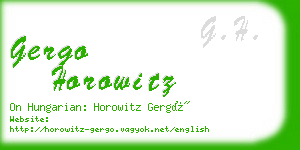 gergo horowitz business card